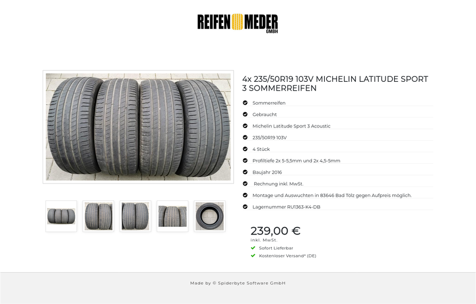 4x 235/50R19 103V MICHELIN LATITUDE SPORT 3 SOMMERREIFEN #3208 – Bild 6