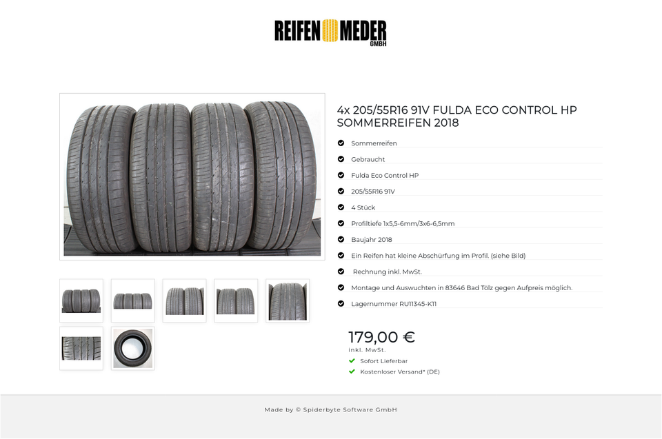 4x 205/55R16 91V FULDA ECO CONTROL HP SOMMERREIFEN 2018 #1VXR – Bild 8