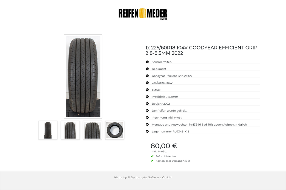 1x 225/60R18 104V GOODYEAR EFFICIENT GRIP 2 8-8,5MM 2022 #1CDD – Bild 5