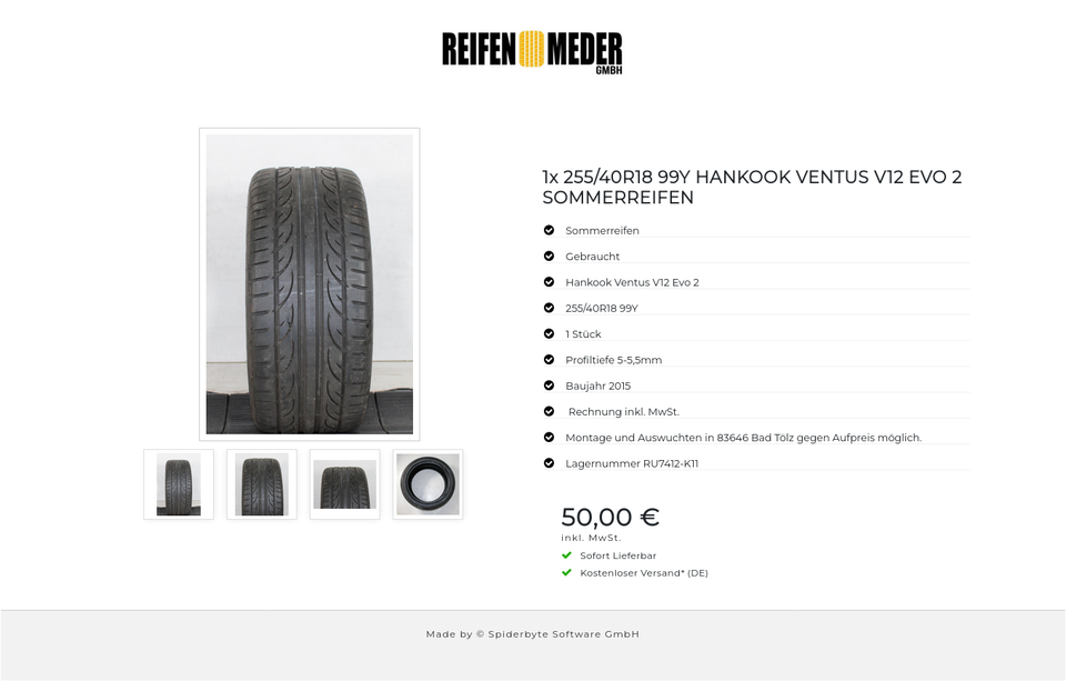 1x 255/40R18 99Y HANKOOK VENTUS V12 EVO 2 SOMMERREIFEN #1CLK – Bild 5