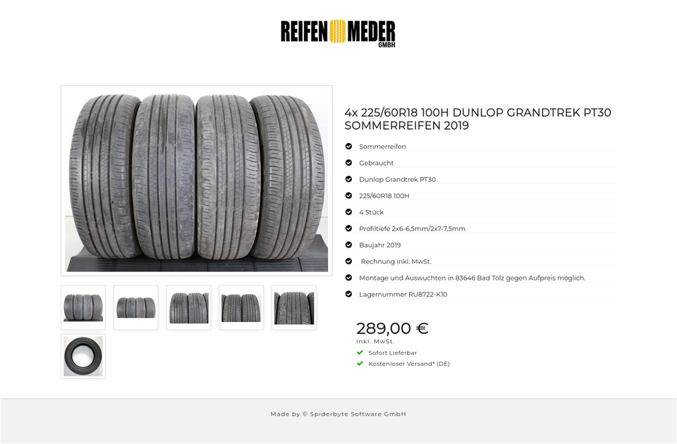 4x 225/60R18 100H DUNLOP GRANDTREK PT30 SOMMERREIFEN 2019 #1IJM – Bild 7